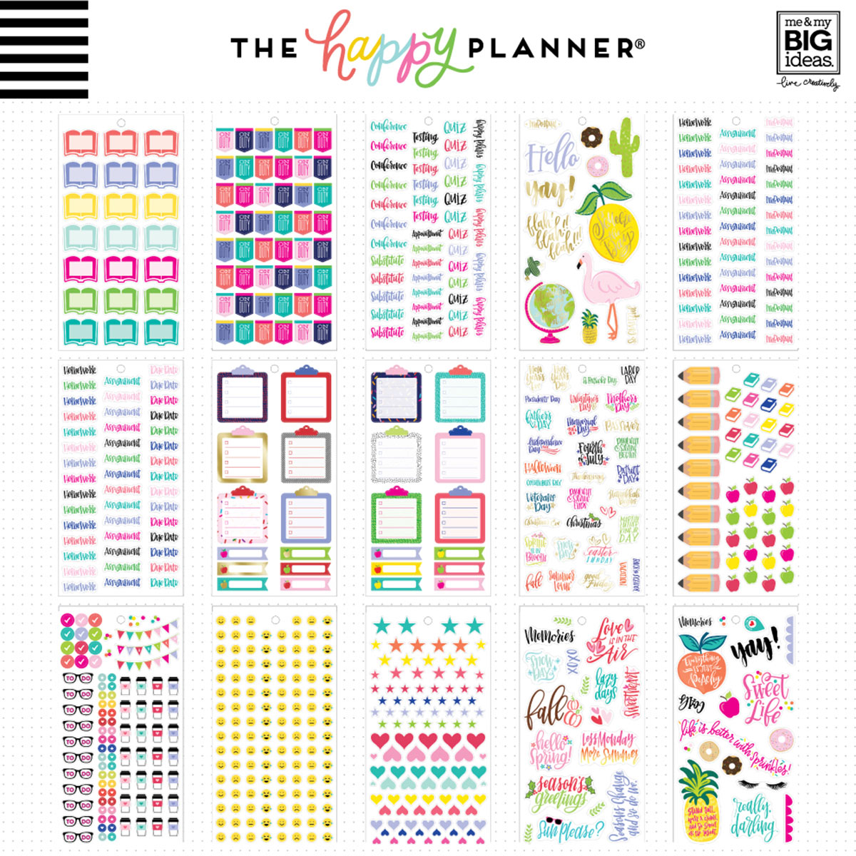 Happy Planner Big Sweet Life Teacher Stickers Value Pack