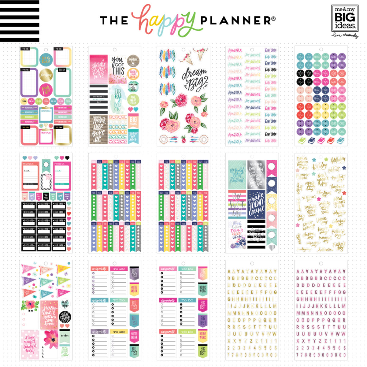 Happy Planner Classic Fri Yay Student Stickers Value Pack
