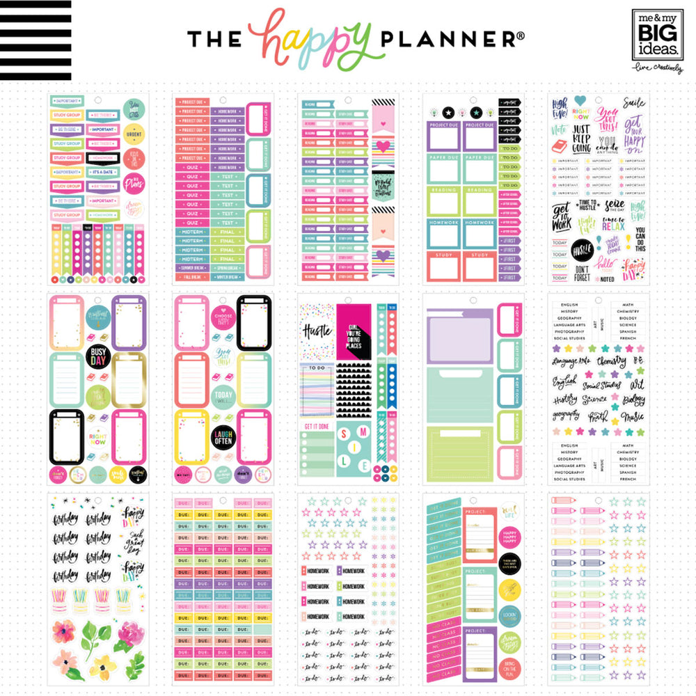 Happy Planner Classic Fri Yay Student Stickers Value Pack