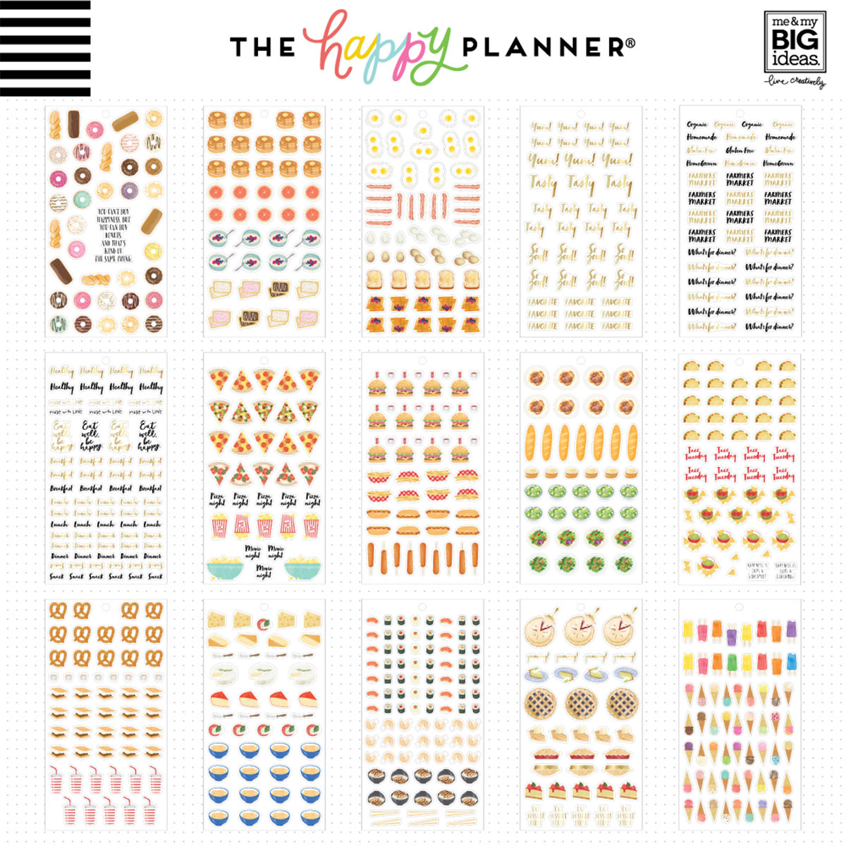 Happy Planner Classic Yummy Food Stickers Value Pack