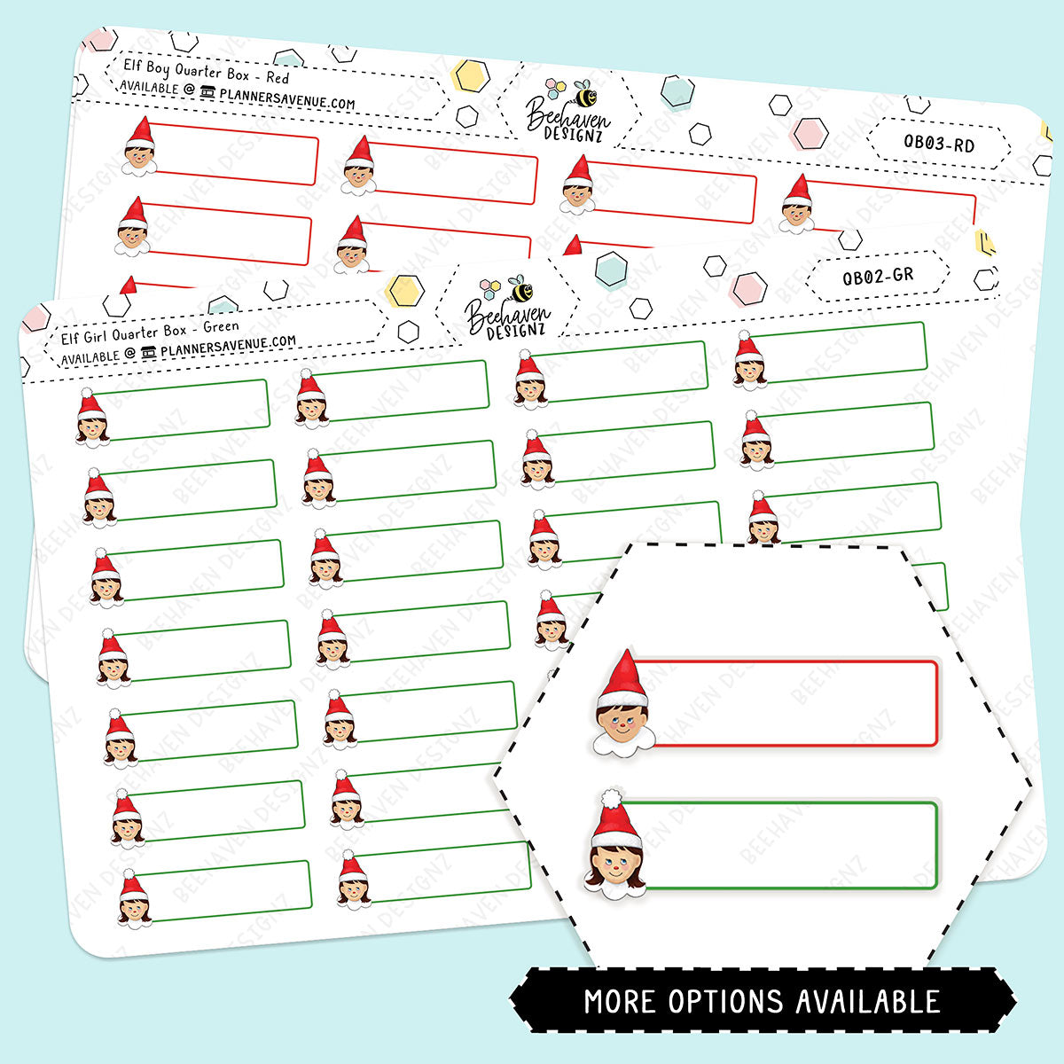 Christmas Elf Quarter Box Stickers