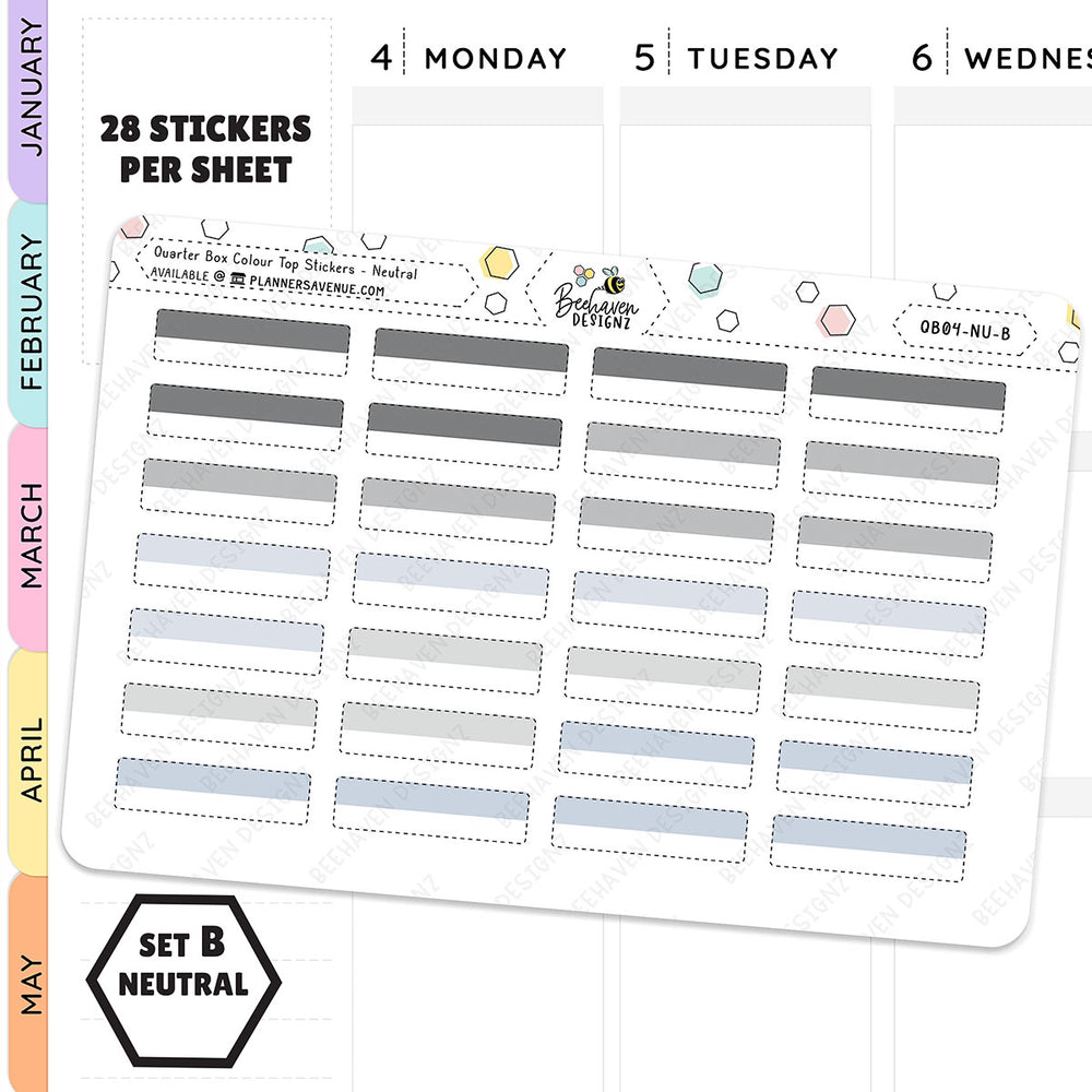 Quarter Box Colour Top Stickers