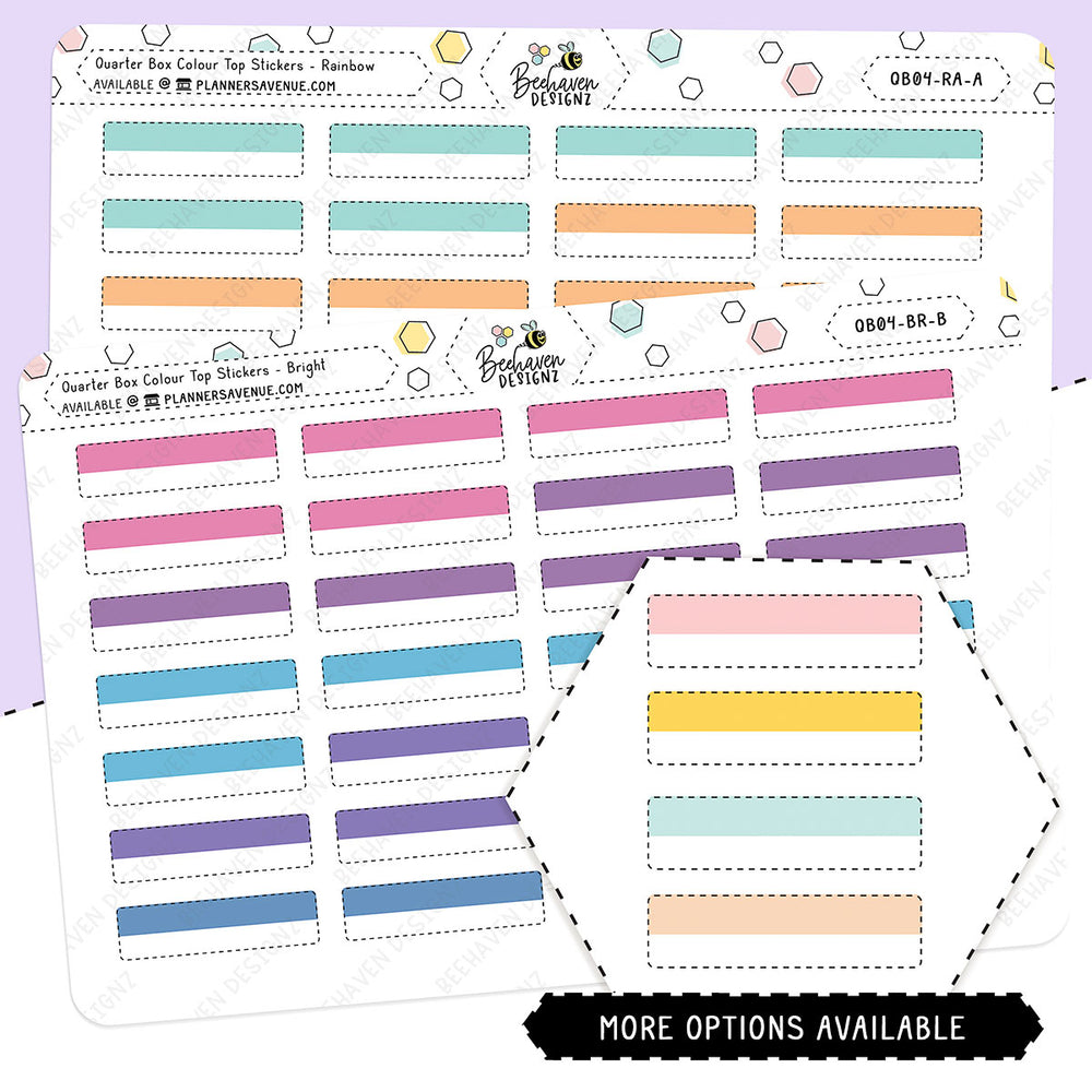 Quarter Box Colour Top Stickers