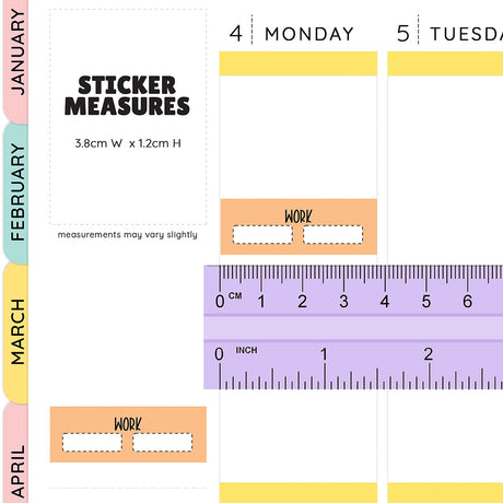 Work Quarter Box Planner Stickers