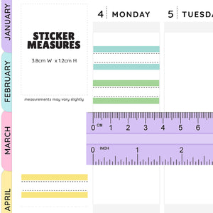 Stitched Quarter Box Planner Stickers