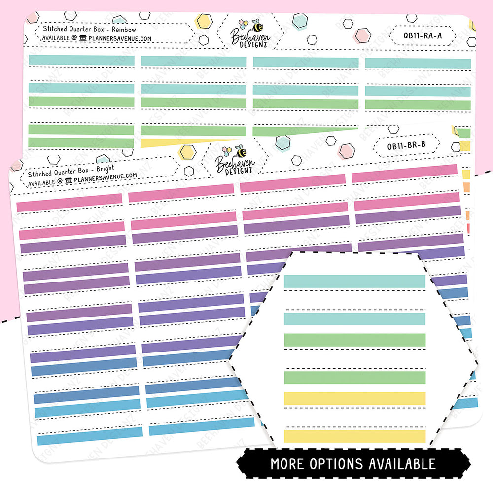 Stitched Quarter Box Planner Stickers