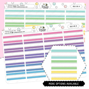 Stitched Quarter Box Planner Stickers