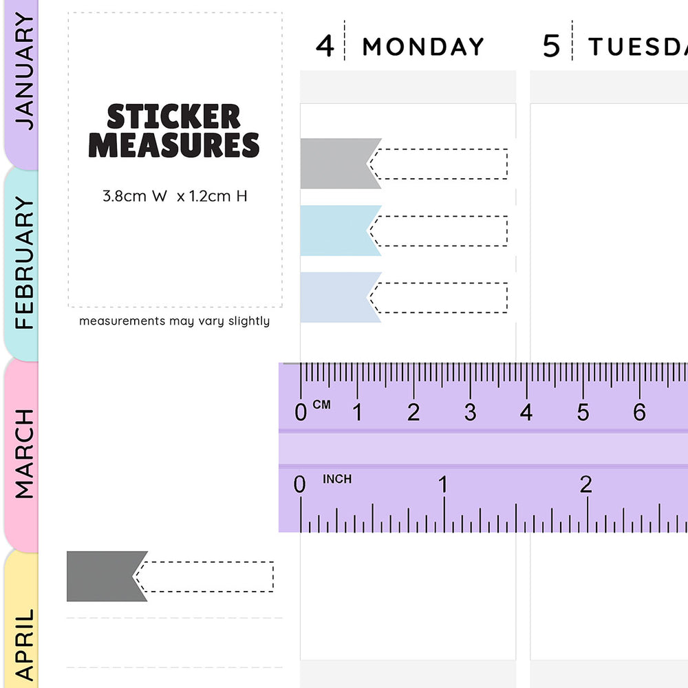 Quarter Box Flag Planner Stickers