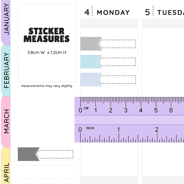 Quarter Box Flag Planner Stickers