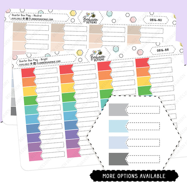 Quarter Box Flag Planner Stickers