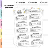 Daily Medication Block Tracker Planner Stickers