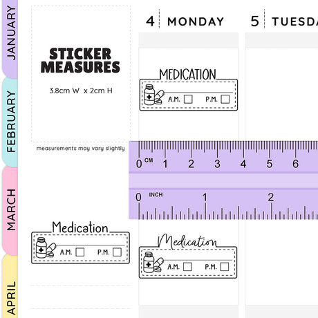 Daily Medication Tracker Planner Stickers