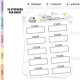 School Script Boxes Planner Stickers