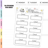 School Script Boxes Planner Stickers