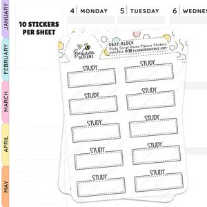 Study Script Boxes Planner Stickers