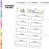 Study Script Boxes Planner Stickers