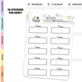 Class Script Boxes Planner Stickers