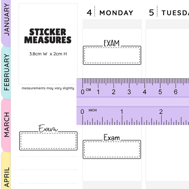 Exam Script Box Planner Stickers