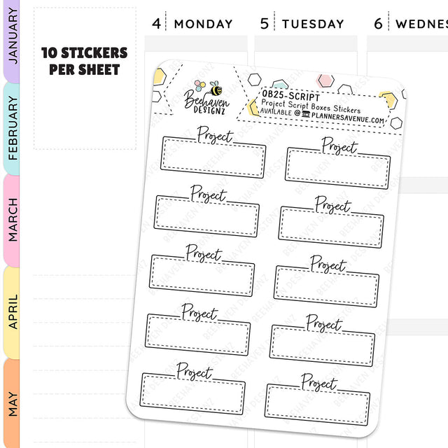 Project Script Box Planner Stickers