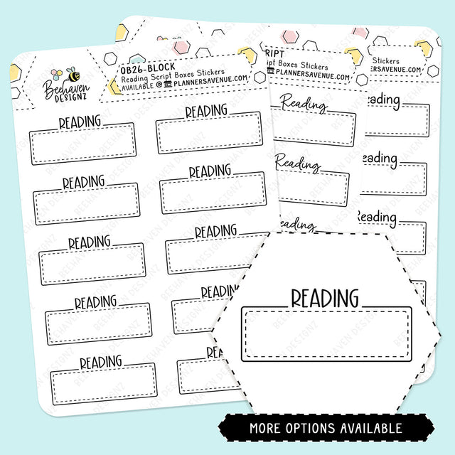 Reading Script Box Planner Stickers