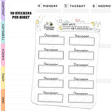 Discussion Script Box Planner Stickers