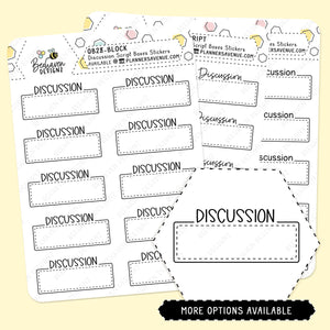 Discussion Script Box Planner Stickers