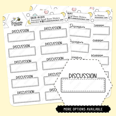 Discussion Script Box Planner Stickers