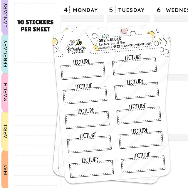 Lecture Script Box Planner Stickers