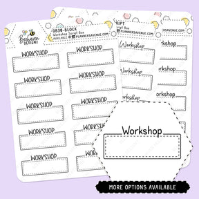 Workshop Script Box Planner Stickers
