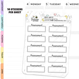 Assessment Script Box Planner Stickers