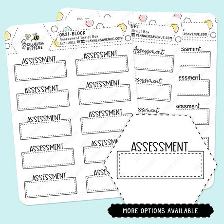 Assessment Script Box Planner Stickers
