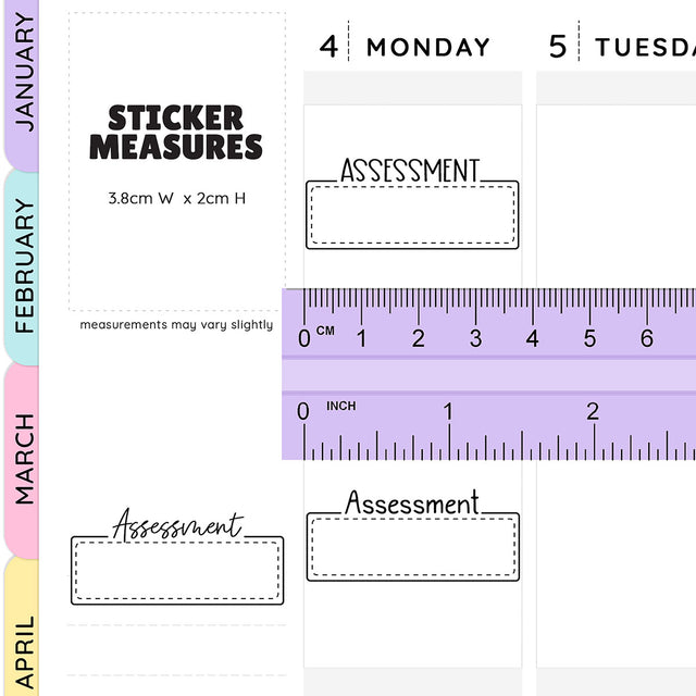 Assessment Script Box Planner Stickers