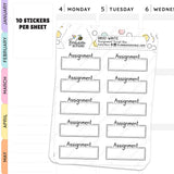 Assignment Script Box Planner Stickers