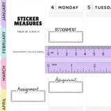 Assignment Script Box Planner Stickers