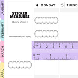 Doodle Scallop Stitch Quarter Box Planner Stickers