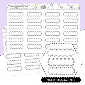 Doodle Scallop Stitch Quarter Box Planner Stickers