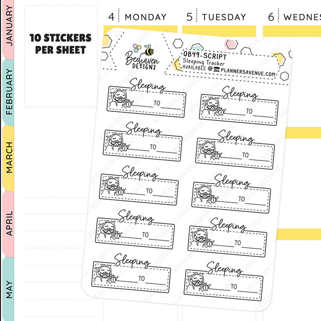 Sleep Tracker Planner Stickers