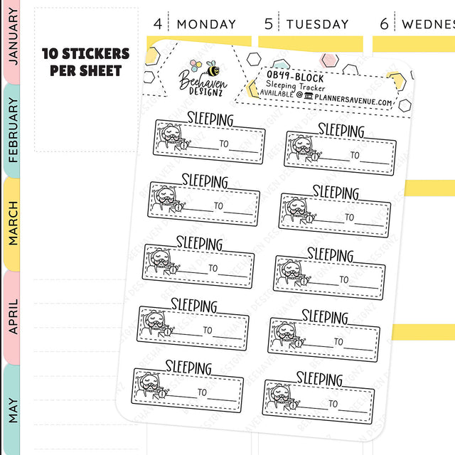 Sleep Tracker Planner Stickers