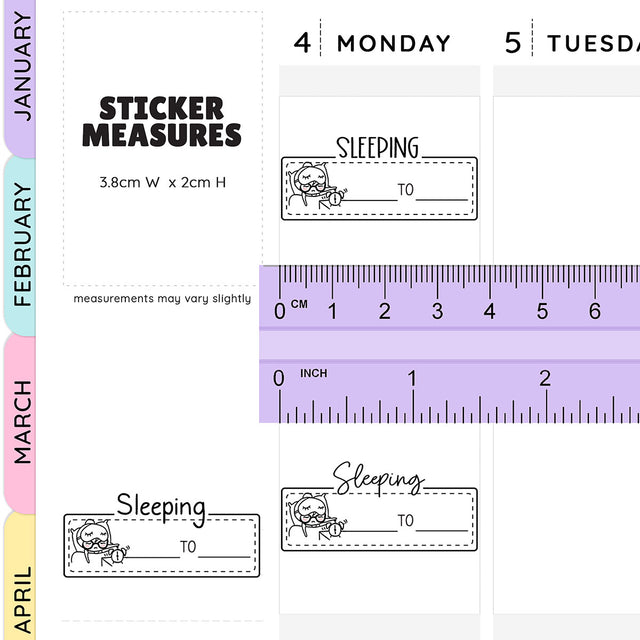 Sleep Tracker Planner Stickers