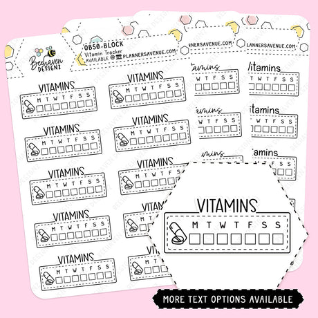 Vitamin Tracker Planner Stickers