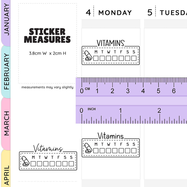 Vitamin Tracker Planner Stickers