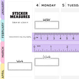 Work Script Box Planner Stickers