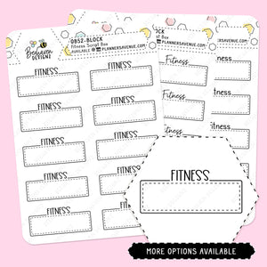Fitness Script Box Planner Stickers