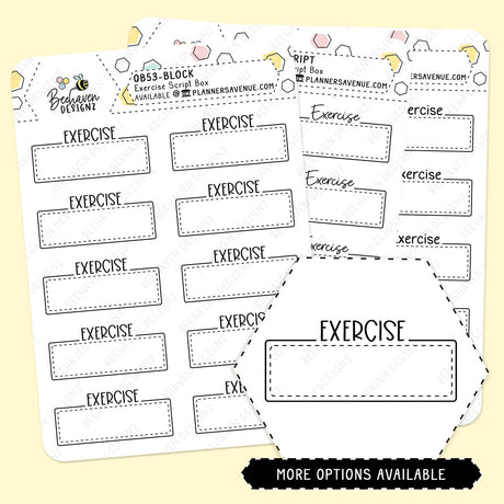 Exercise Script Box Planner Stickers