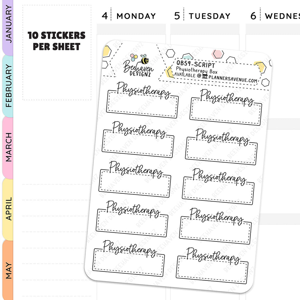 Physiotherapy Script Box Stickers