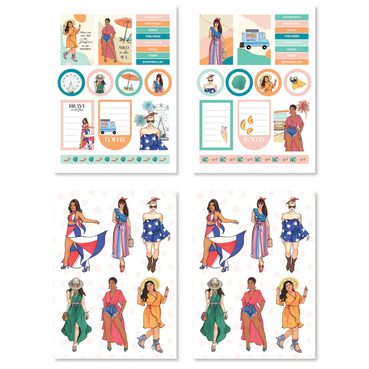 Rongrong Summer Boardwalk Sticker Pack