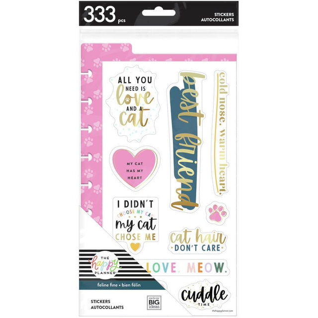 SDBCH14-007-Happy Planner-Classic-Feline Good Dashboarded Stickers