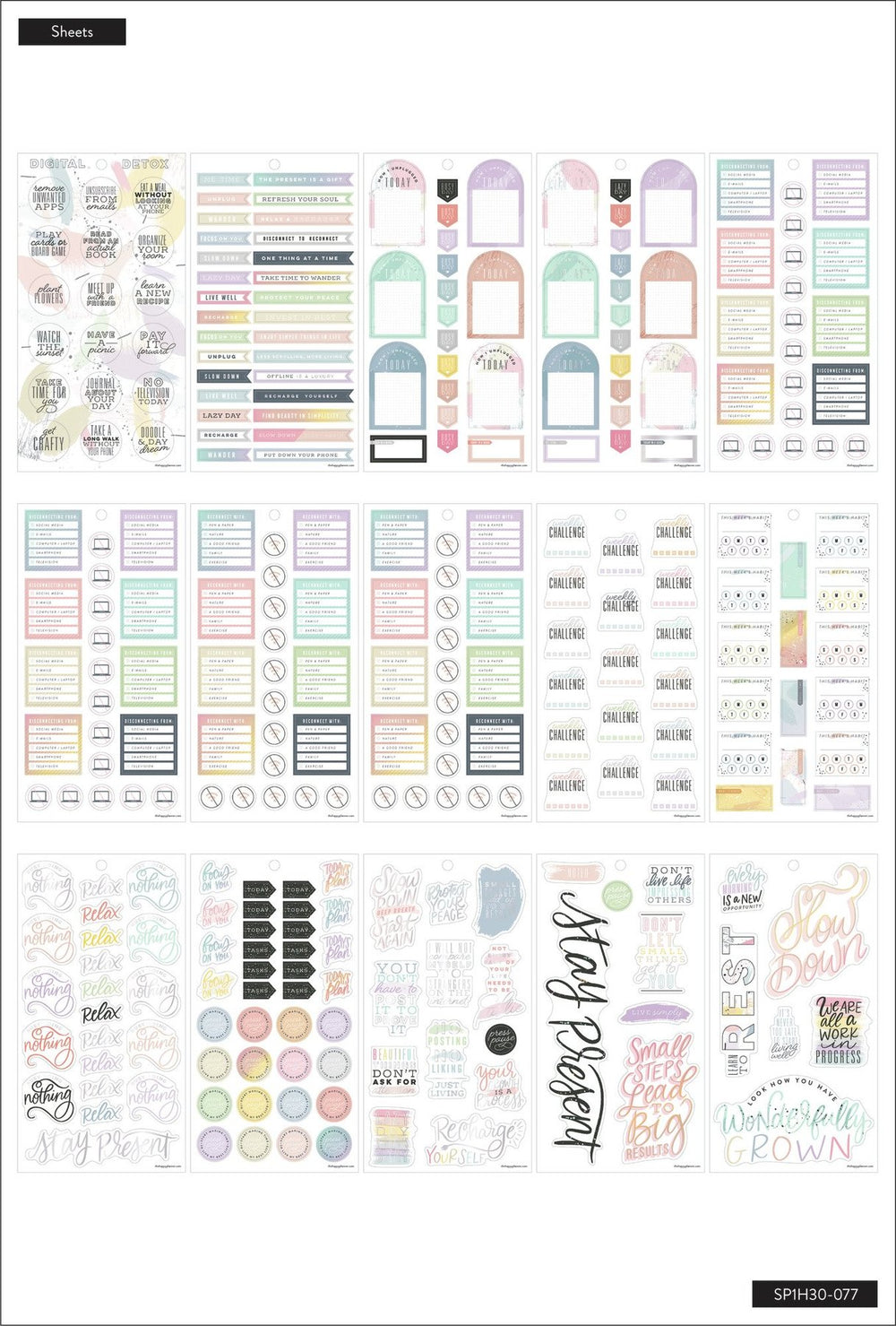 Happy Planner Digital Detox | Stickers Value Pack