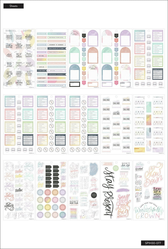 Happy Planner Digital Detox | Stickers Value Pack