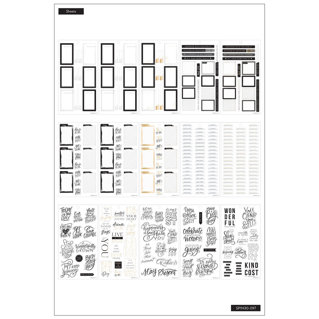 Happy Planner Black & White Stickers Value Pack